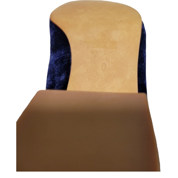 Madewell Ella Royal Blue Velvet Block Heel Pumps - Picture 6 of 13